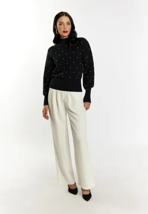faina Women's Knitted Sweater With Pearl