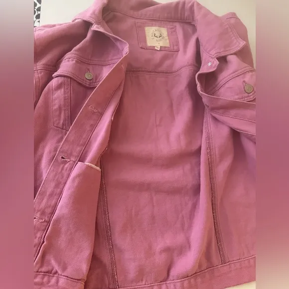 Fantastic Fawn Barbie Pink Oversized Sequins Embroidered Butterfly Jacket NWOT S
