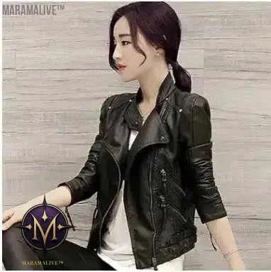 Fashion Plus Size 5XL Long Leather Jacket Women Leather Coat Female 2017 autumn Ladies lace Leather Jackets Coats black