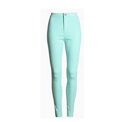 Fashion Slim Jeans Women Femme Female White Jeans With High Waist Tight Jeans Women's Candy Color Pants Women Trousers