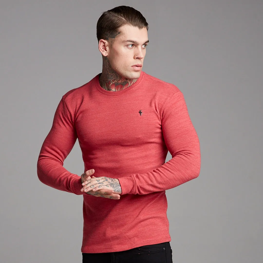 Father Sons Classic Red Marl Super Slim Jumper - FSH231
