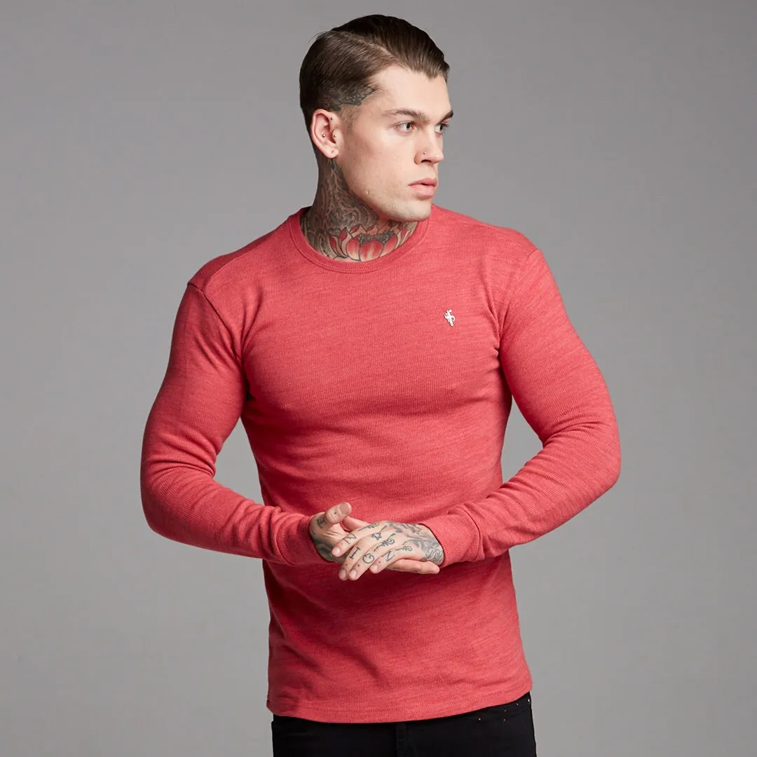 Father Sons Classic Red Marl Super Slim Jumper - FSH231
