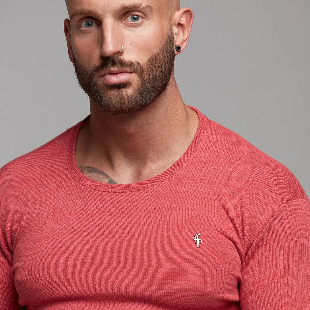 Father Sons Classic Red Marl Super Slim Jumper - FSH231