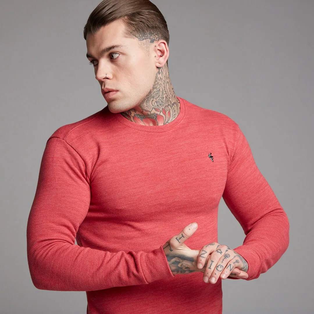Father Sons Classic Red Marl Super Slim Jumper - FSH231