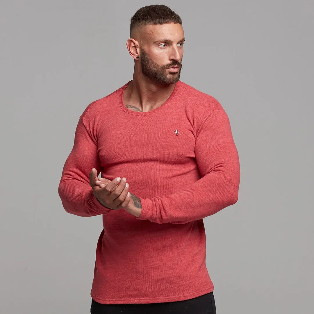 Father Sons Classic Red Marl Super Slim Jumper - FSH231