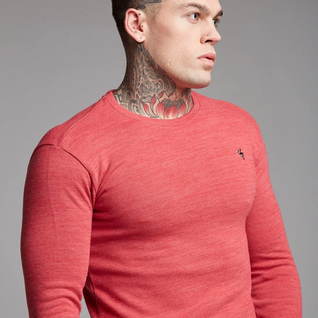 Father Sons Classic Red Marl Super Slim Jumper - FSH231