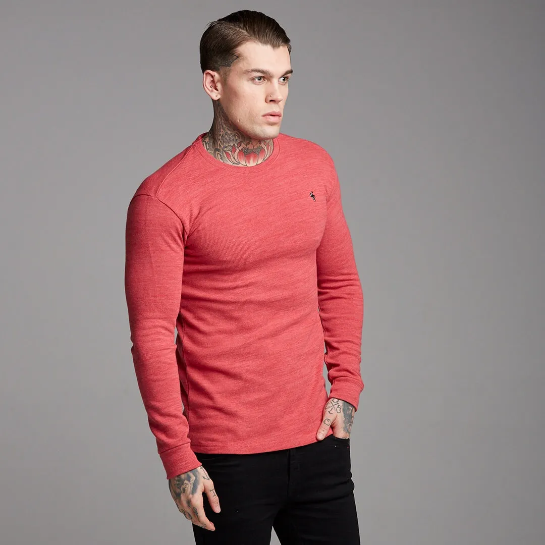 Father Sons Classic Red Marl Super Slim Jumper - FSH231