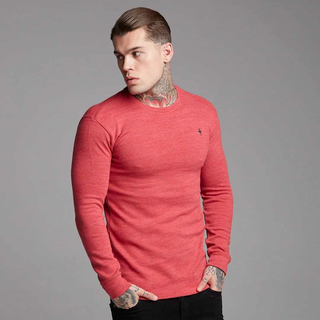 Father Sons Classic Red Marl Super Slim Jumper - FSH231