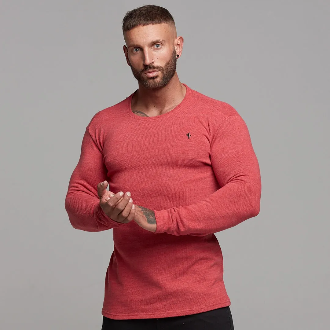 Father Sons Classic Red Marl Super Slim Jumper - FSH231