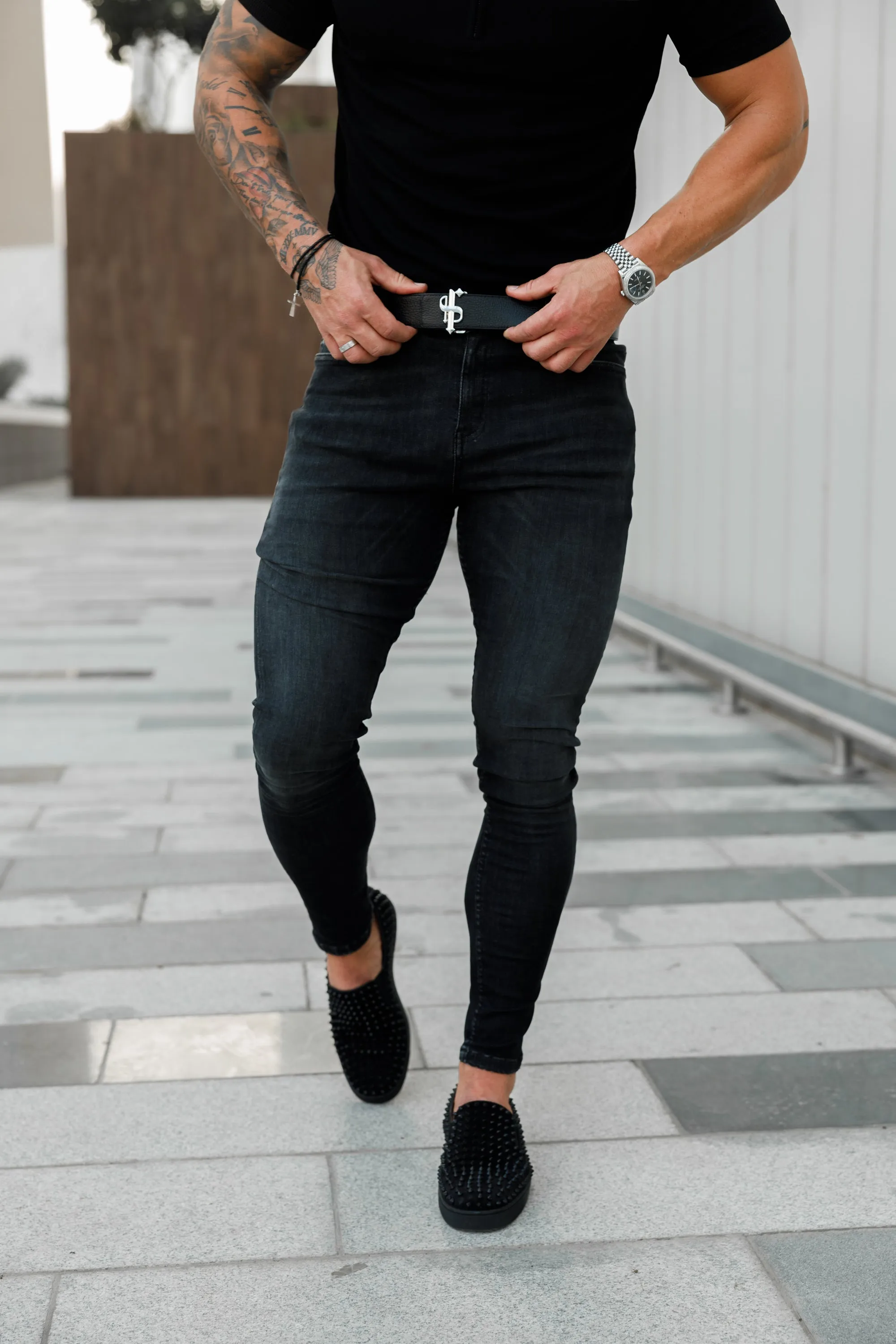 Father Sons Ultra Stretch Black Slim Jeans - FSJEAN003
