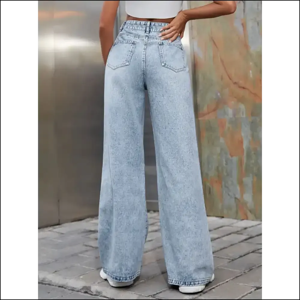 Flaunt your Fabulous Self in Chic Distressed Wide Leg Jeans at Needful Things! 😎✨