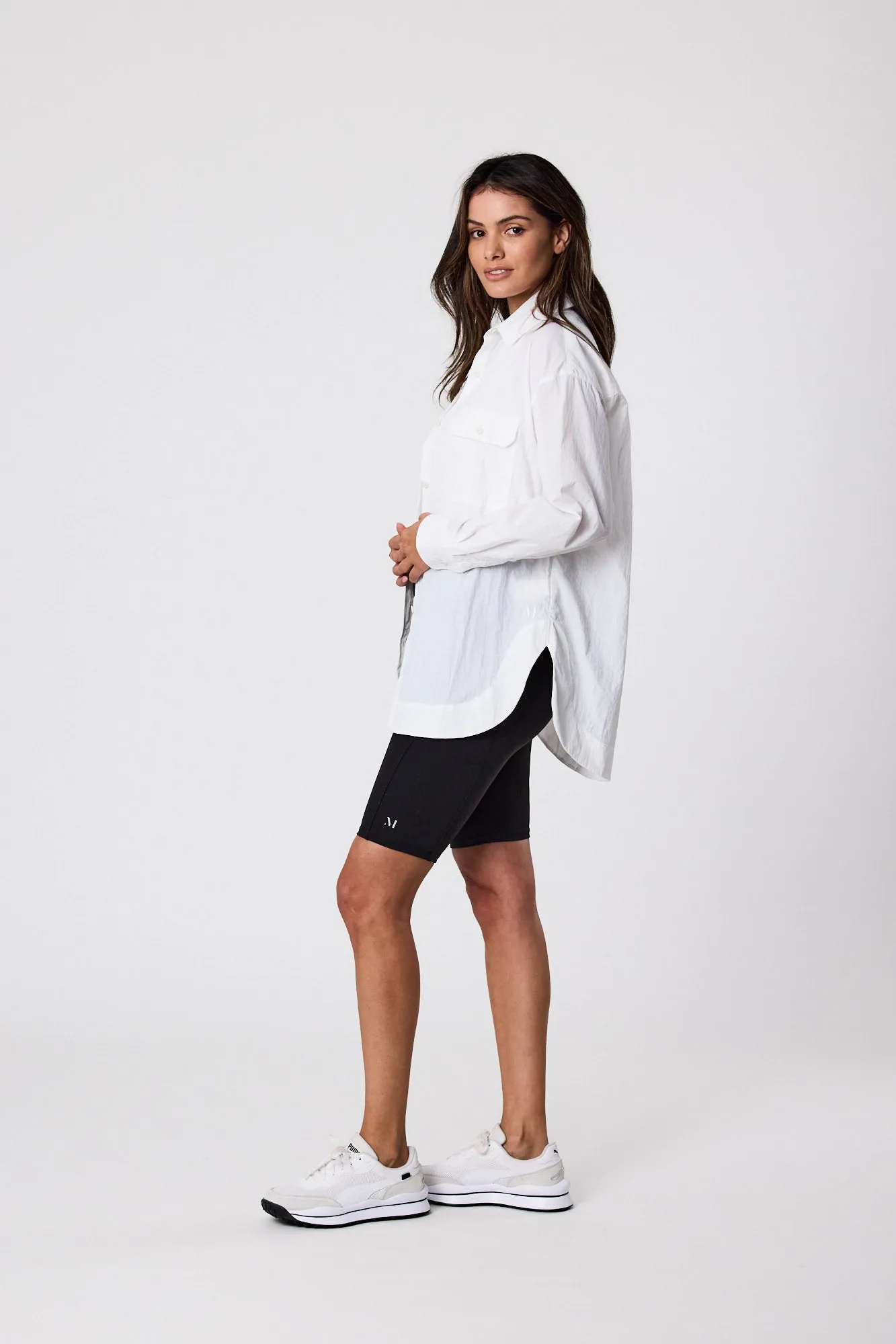 Fluid Windbreaker Shirt - White