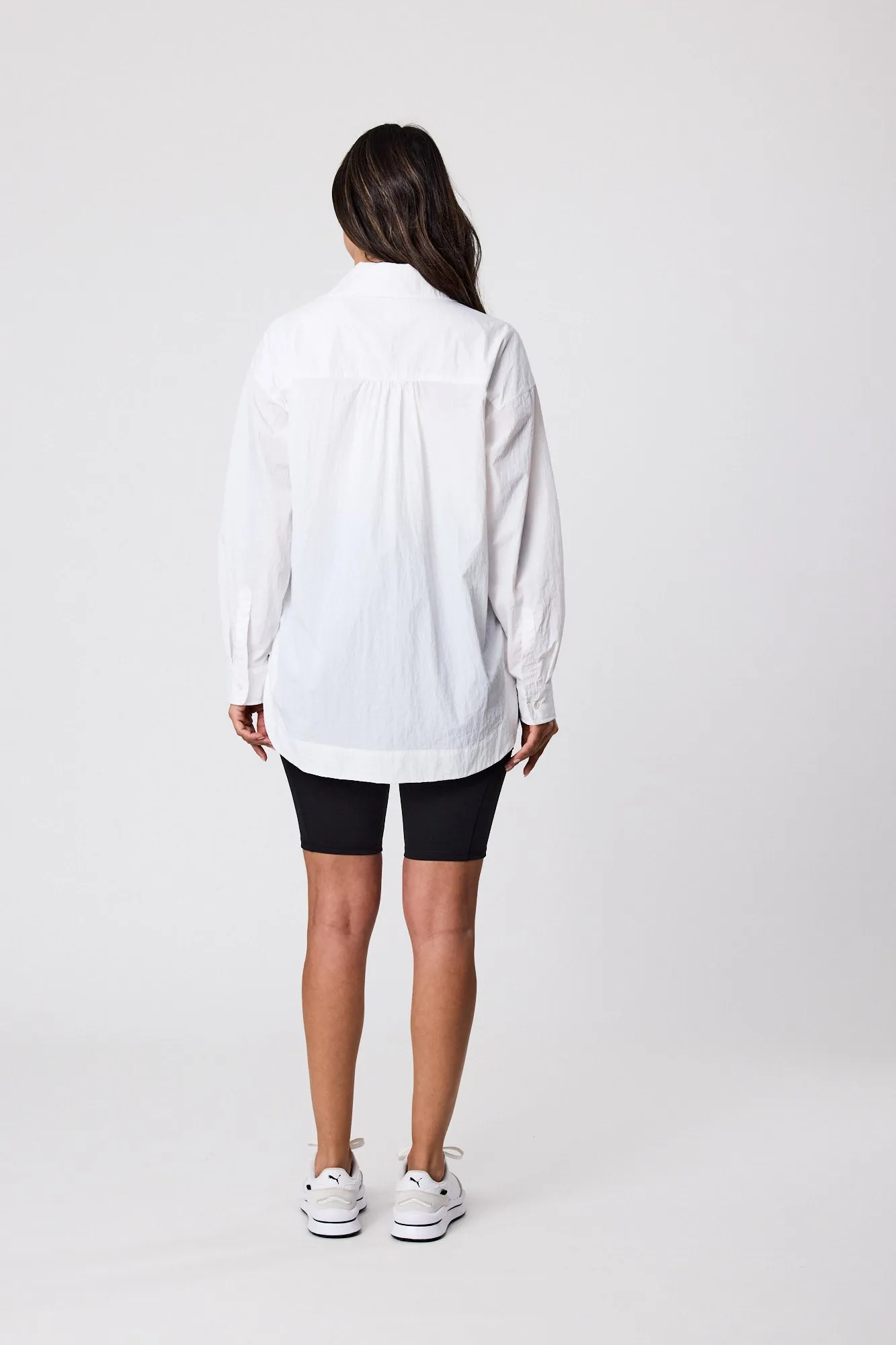 Fluid Windbreaker Shirt - White