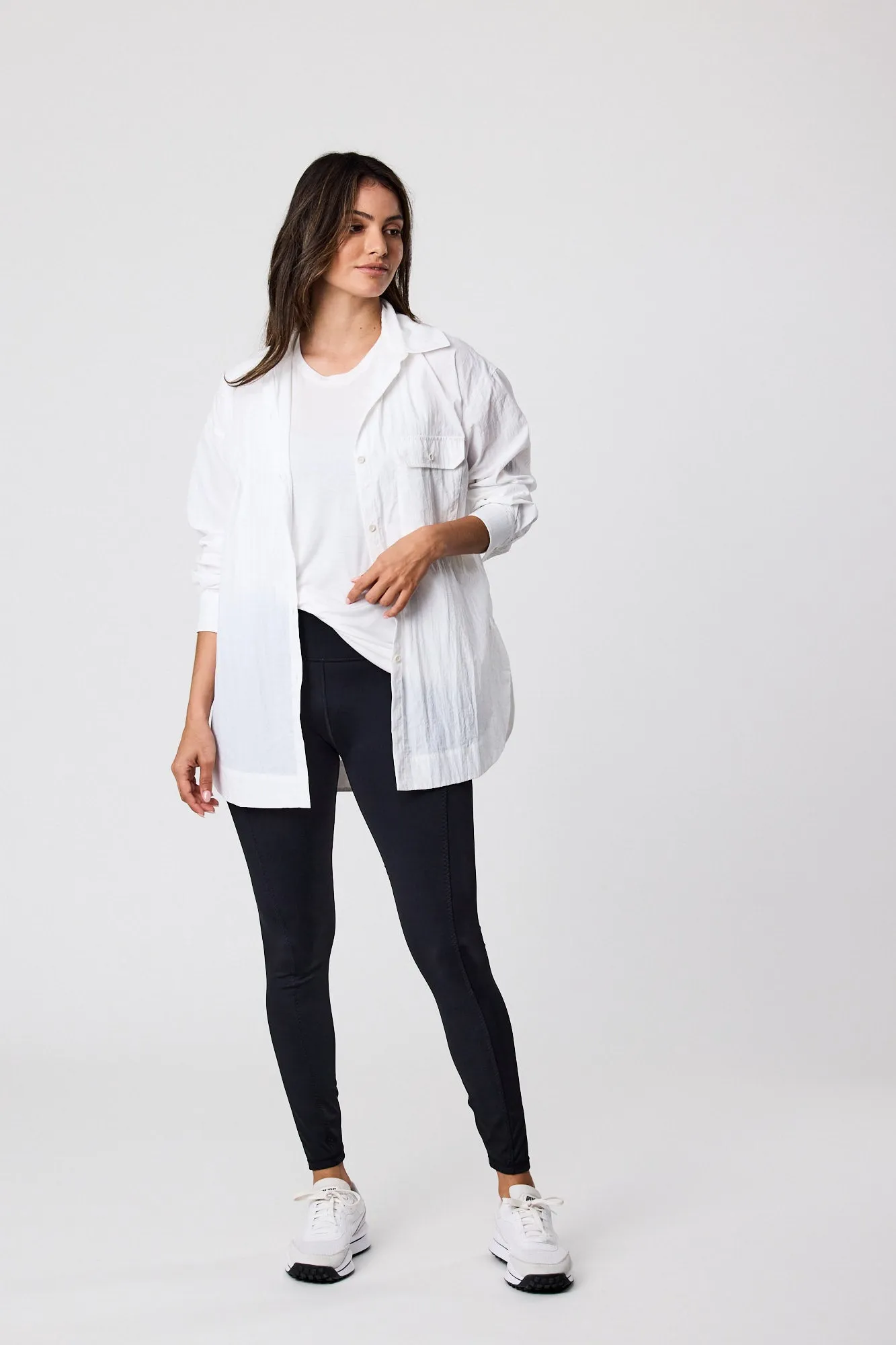 Fluid Windbreaker Shirt - White
