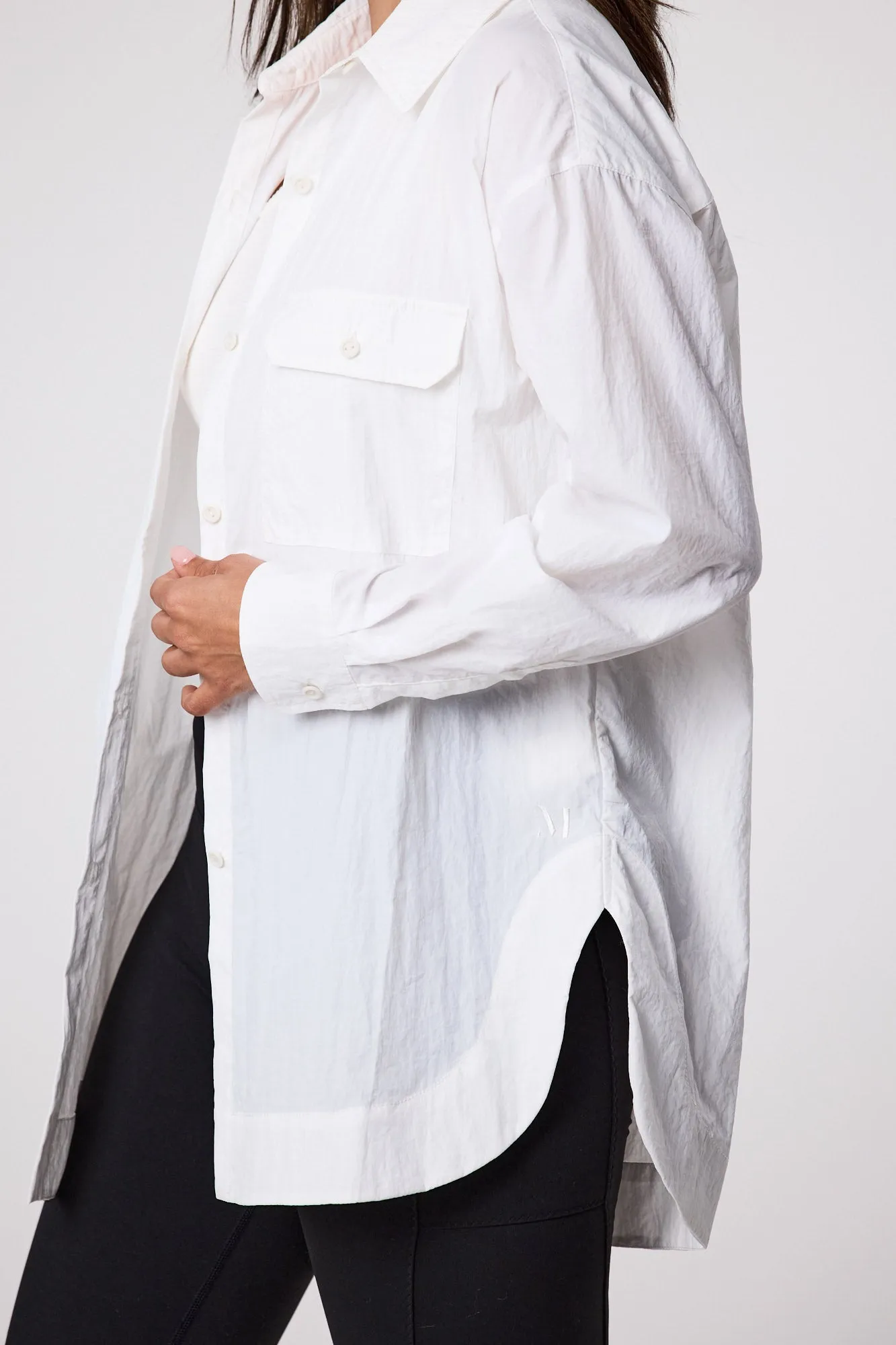 Fluid Windbreaker Shirt - White