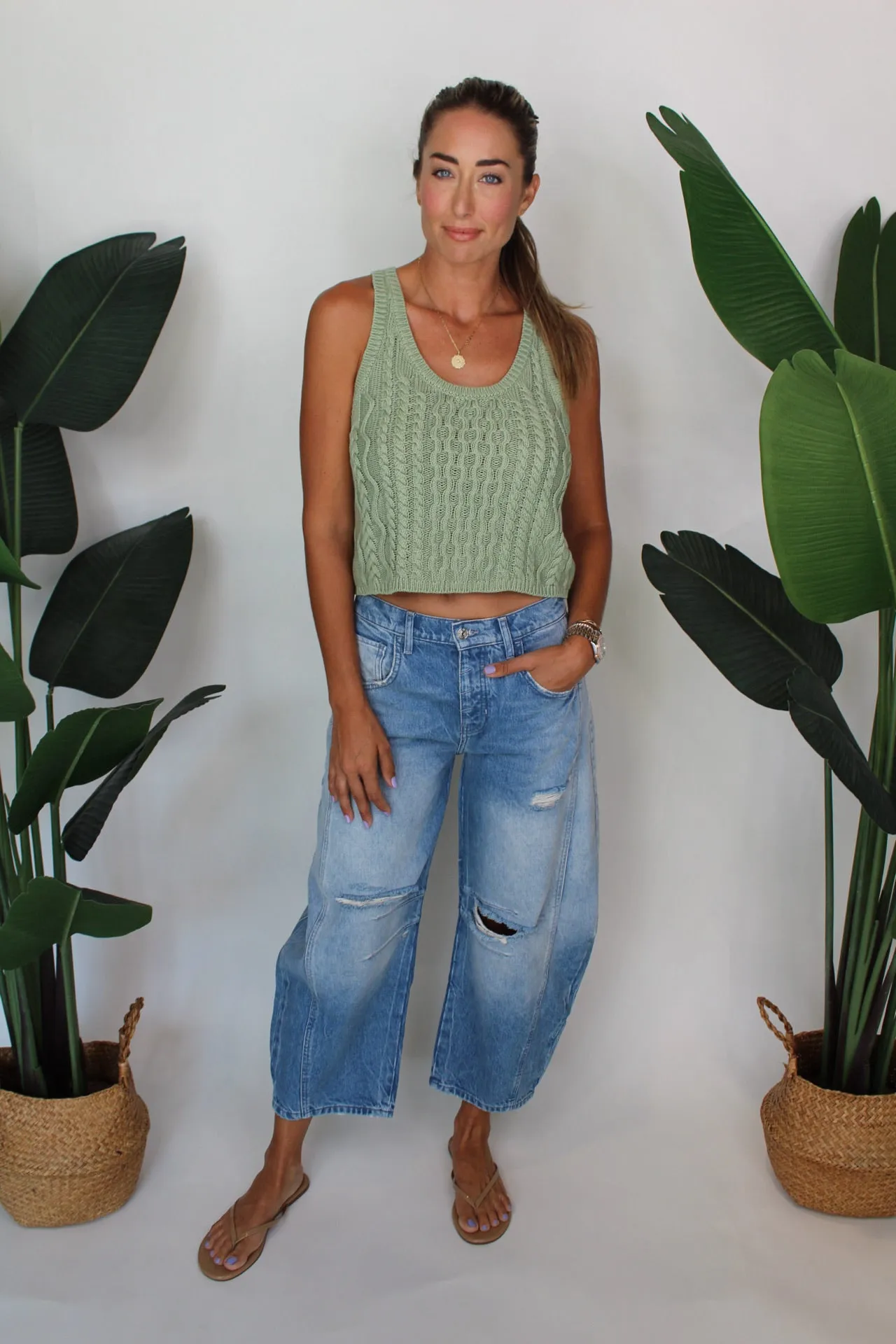 Free People Good Luck Mid Rise Barrel Jean