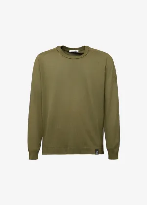 FrescoFine Sweater with Ribbed Neck Green