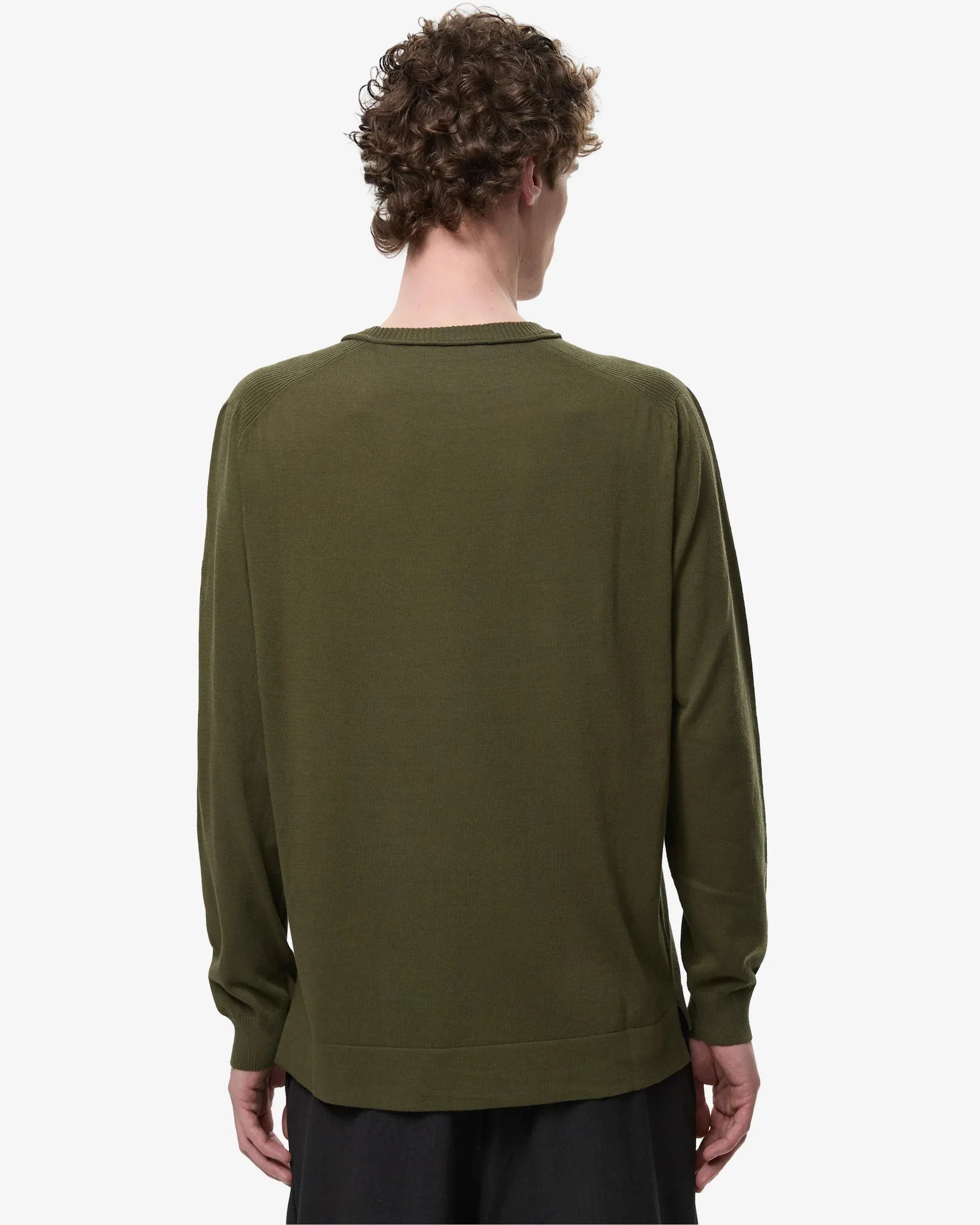 FrescoFine Sweater with Ribbed Neck Green