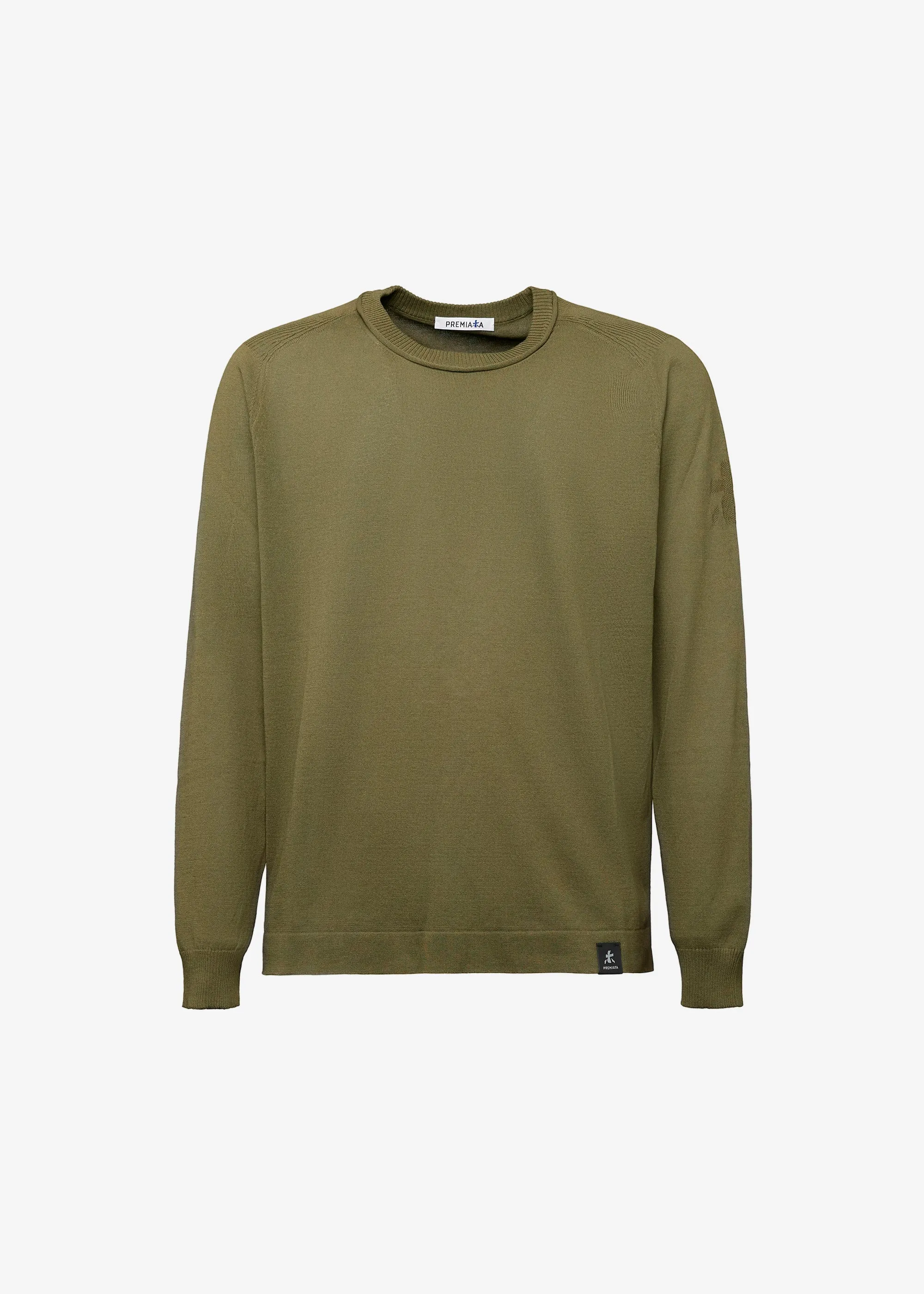 FrescoFine Sweater with Ribbed Neck Green