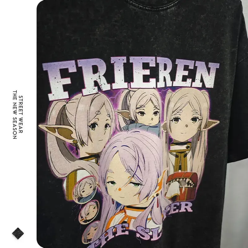 Frieren Vintage Washed Tee | Anime Streetwear