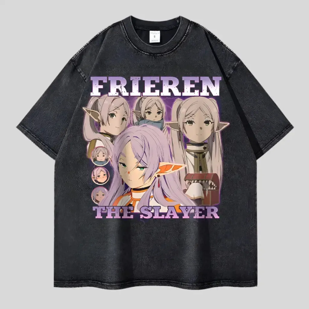 Frieren Vintage Washed Tee | Anime Streetwear