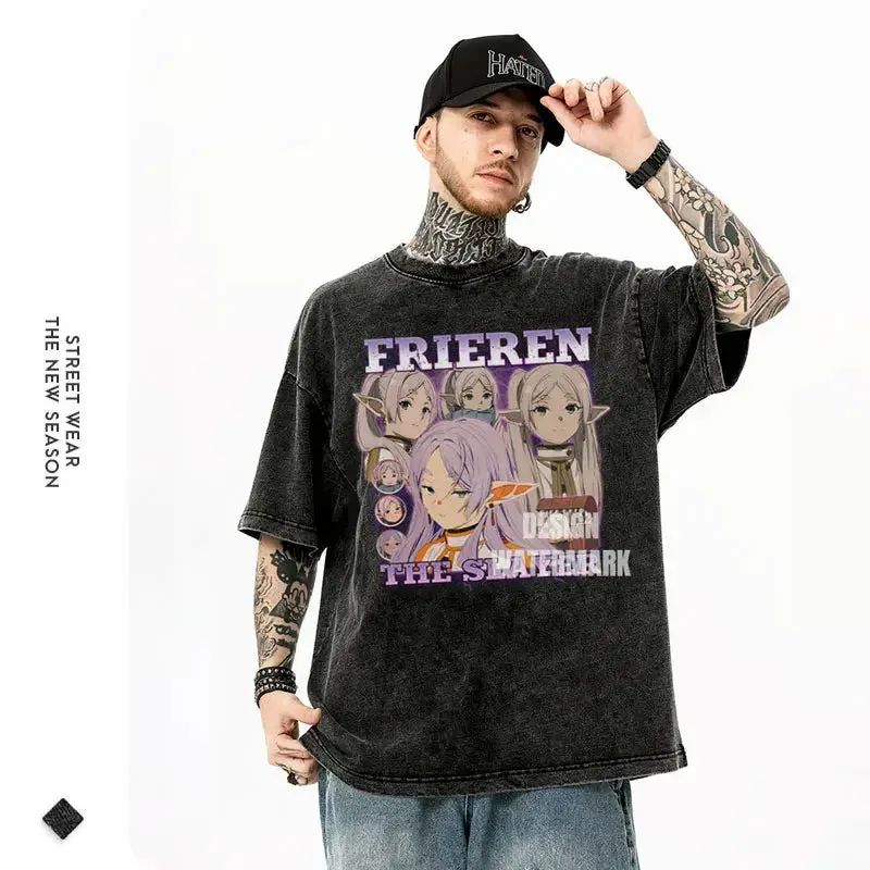 Frieren Vintage Washed Tee | Anime Streetwear