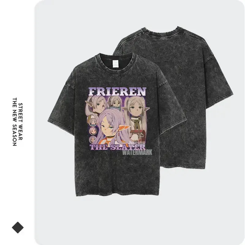 Frieren Vintage Washed Tee | Anime Streetwear