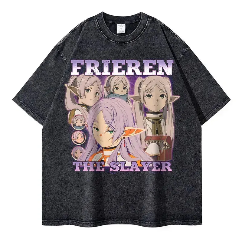 Frieren Vintage Washed Tee | Anime Streetwear