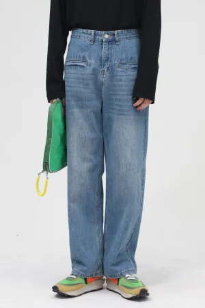 Front Pockets Baggy Jeans