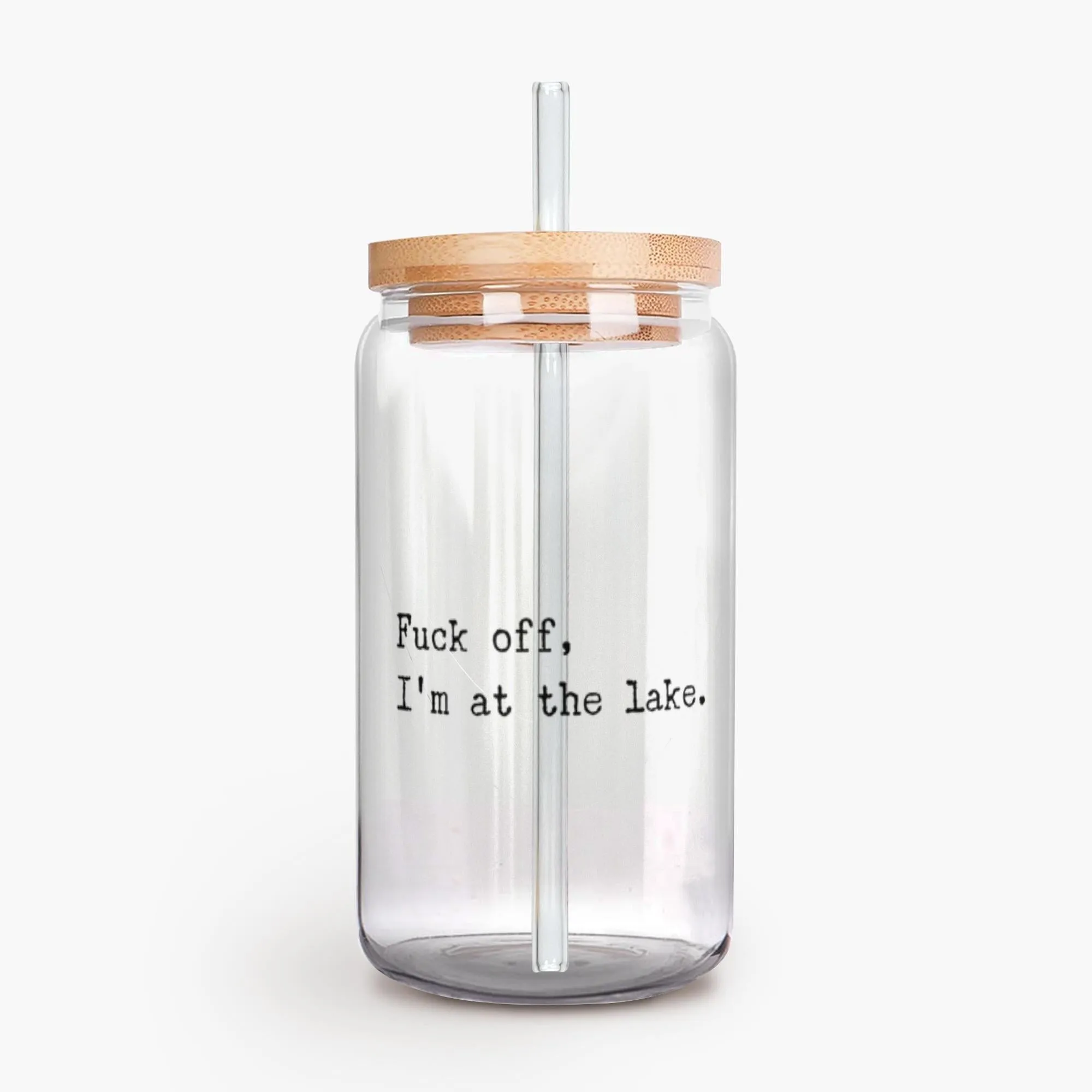 Fuck Off I'm At the Lake Can Shaped Glass Funny Lakehouse Mug Lake House Decor Lake House Accessories Gift for Lake Lovers