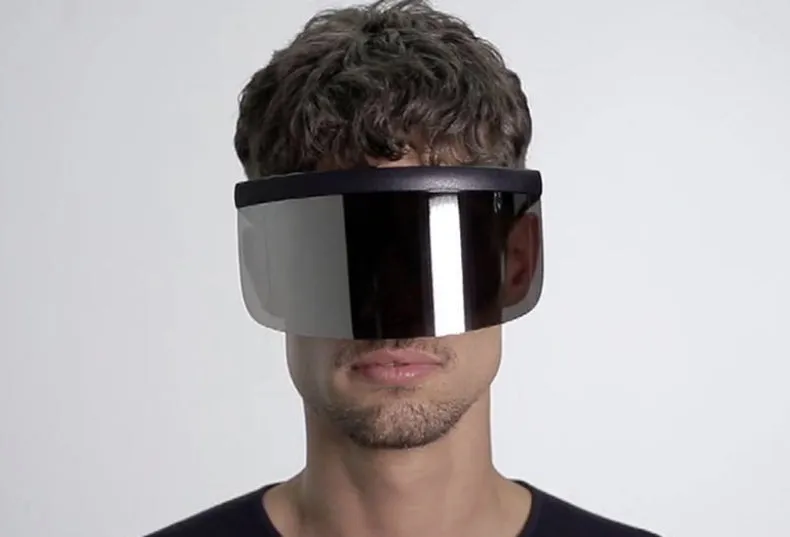 Gafas de Sol Shield Lentes Oversized Mask Cool Vanguardista Diseñador Daft Punk
