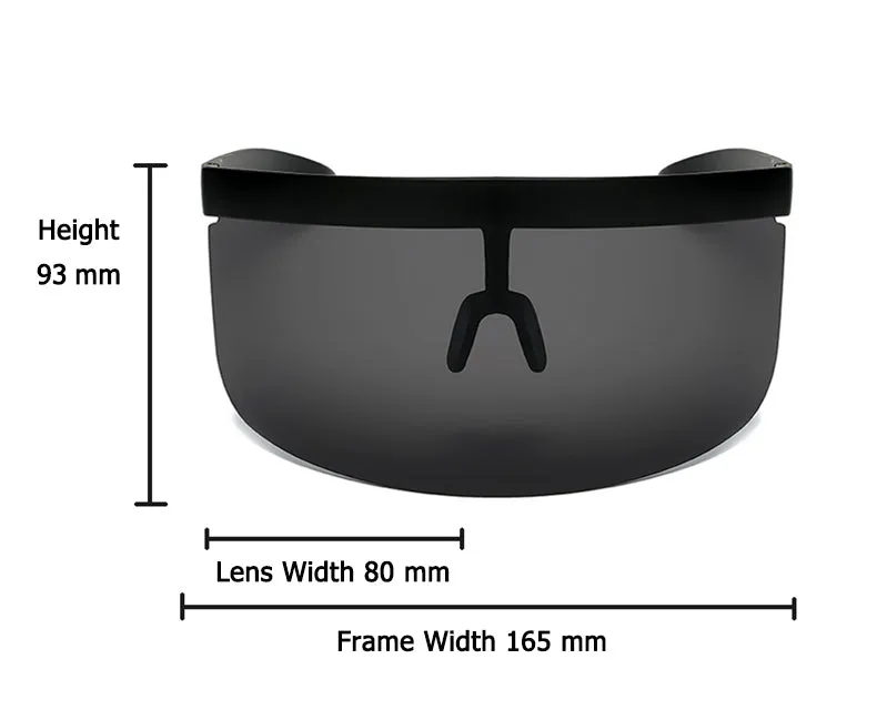 Gafas de Sol Shield Lentes Oversized Mask Cool Vanguardista Diseñador Daft Punk