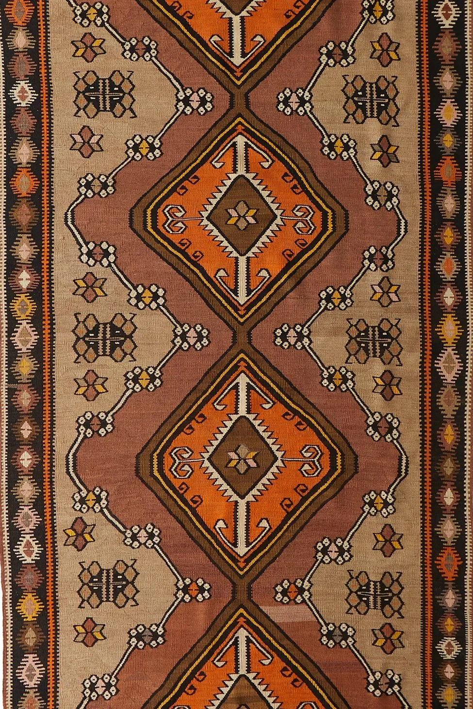 'Gemma' Vintage Kilim Rug - 4'10.5" x 13'9"
