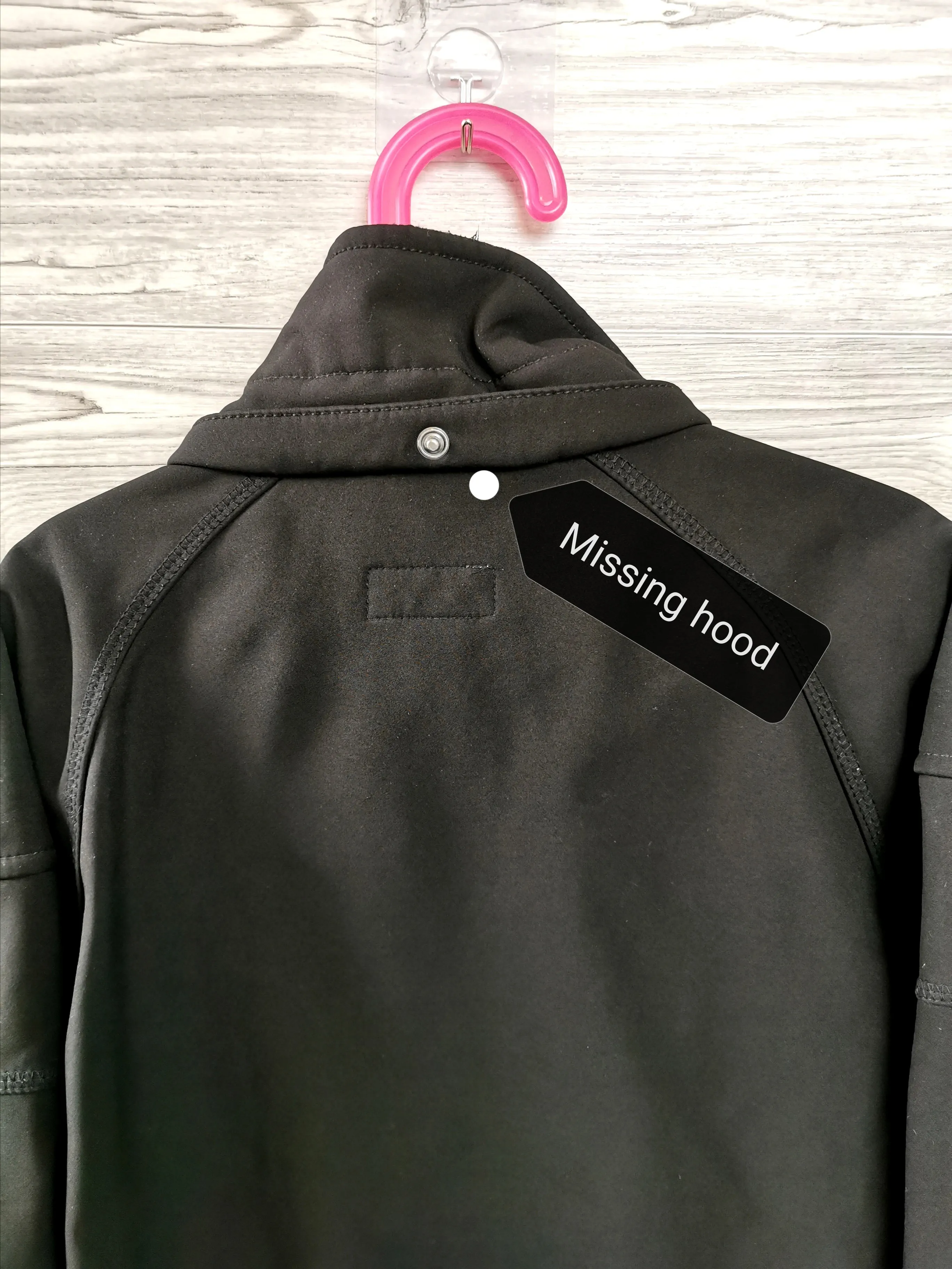 GIRL SIZE 6/7 YEARS - H&M, Black Soft Shell, Fleece Jacket EUC B39