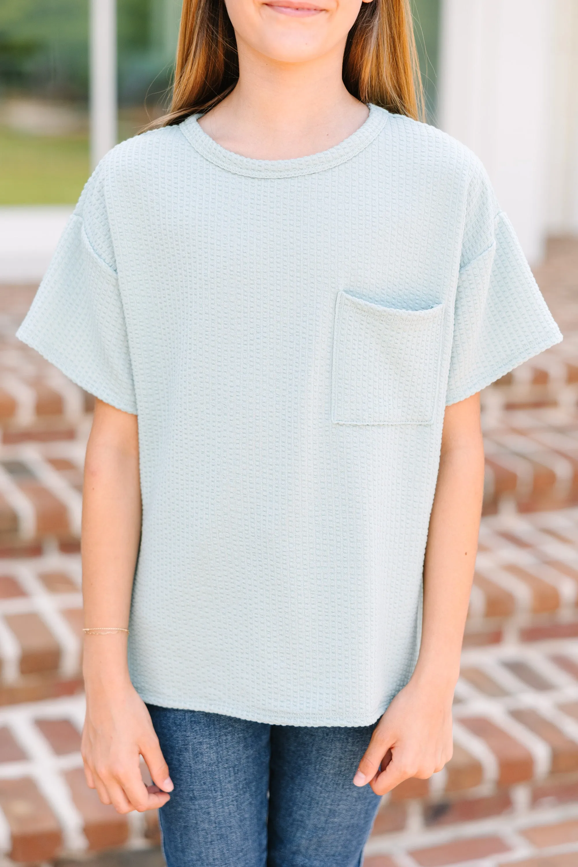 Girls: All I Could Ask For Sage Green Ribbed Top