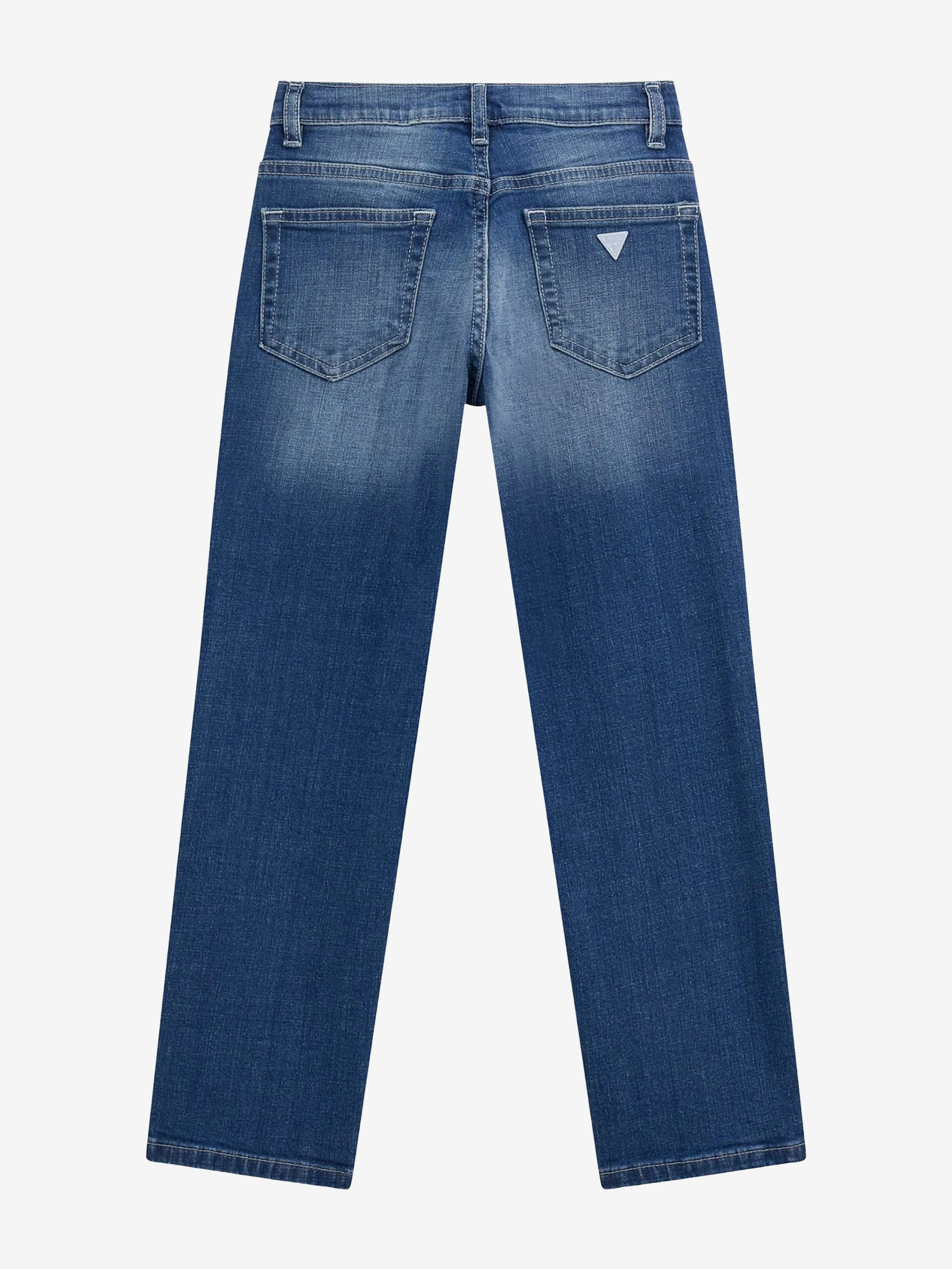 Girls Stretch Denim Straight Jeans in Blue