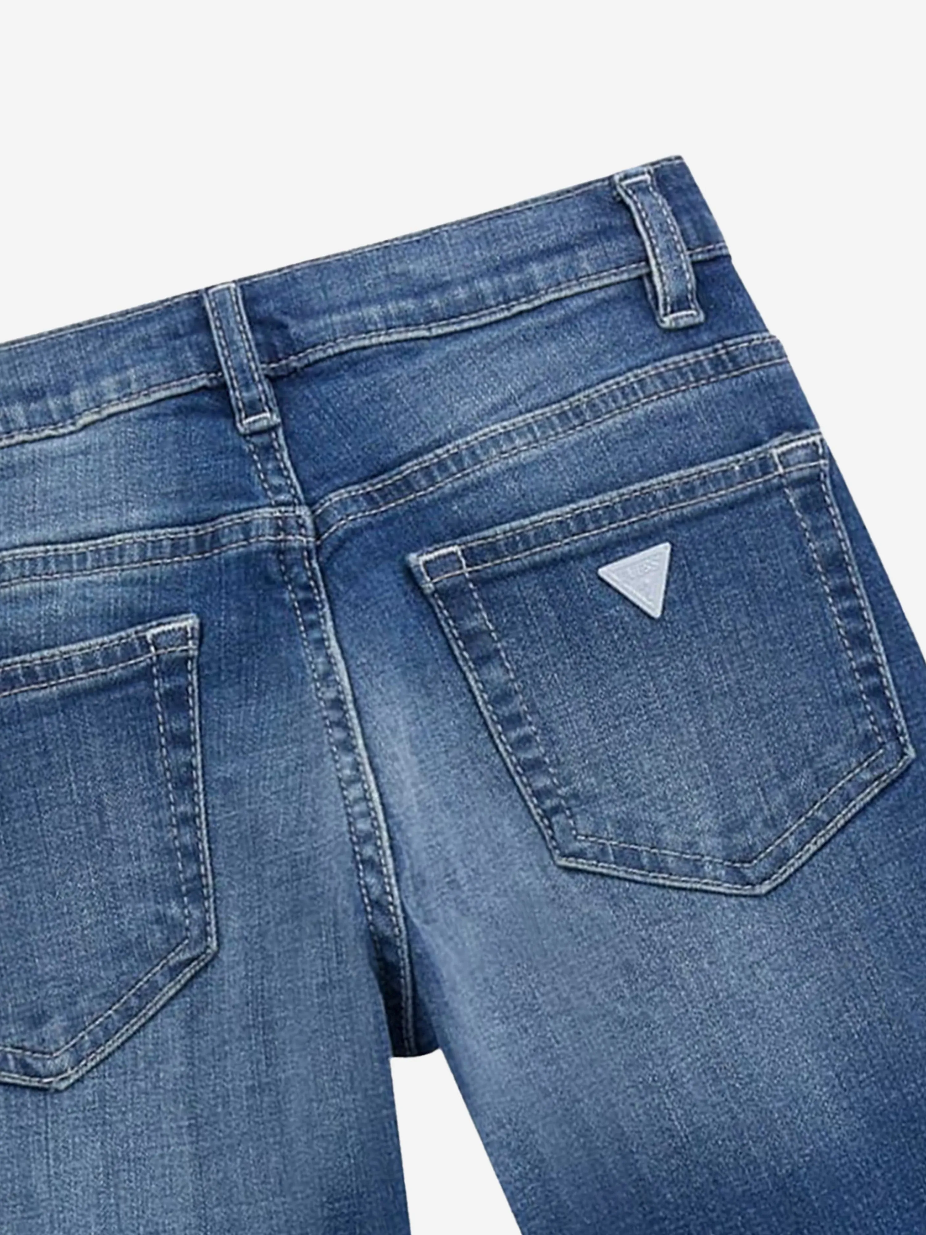 Girls Stretch Denim Straight Jeans in Blue