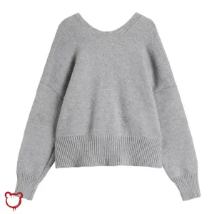 Grey Love' Grunge Embroidery Sweater