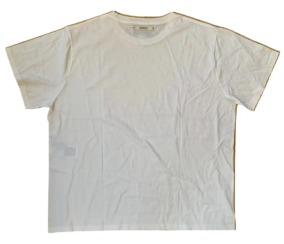 Gucci Vintage Distressed & Oversized Cotton Jersey in Optical White