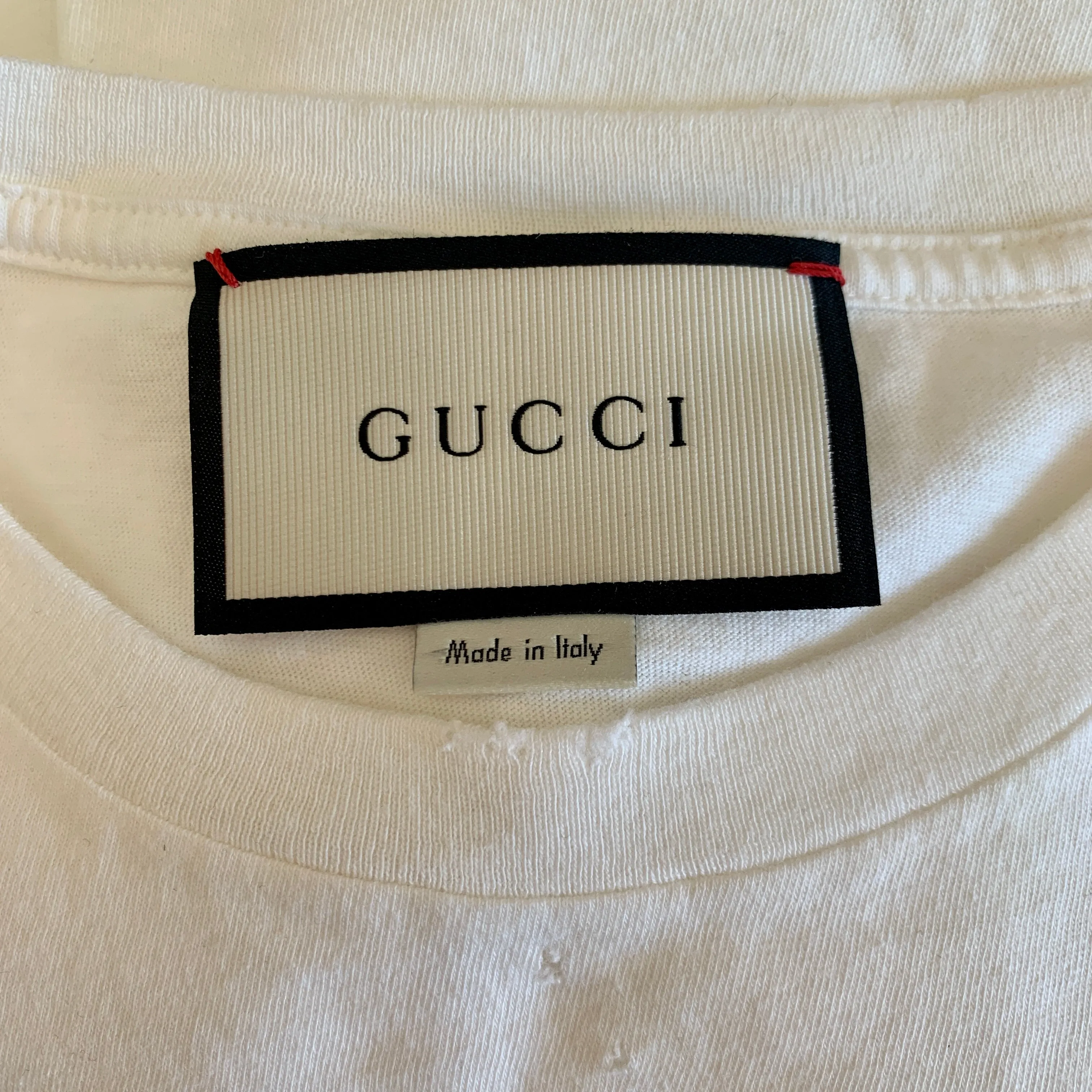 Gucci Vintage Distressed & Oversized Cotton Jersey in Optical White