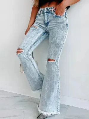 GYPSY GIRL - Micro-Boom Washed High Waist Jeans