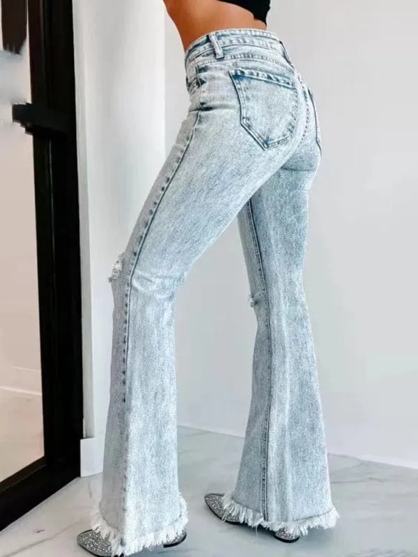 GYPSY GIRL - Micro-Boom Washed High Waist Jeans