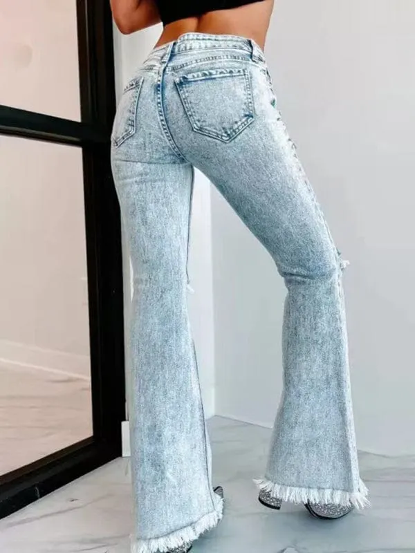 GYPSY GIRL - Micro-Boom Washed High Waist Jeans