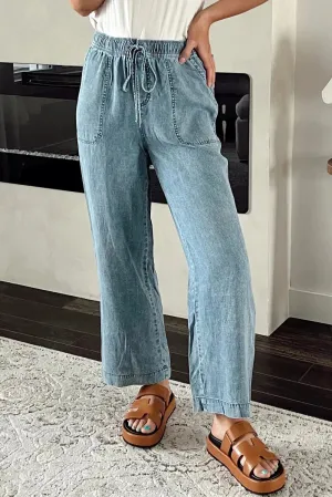 Hazel Blues® |  Drawstring High Waist Jeans with Pockets