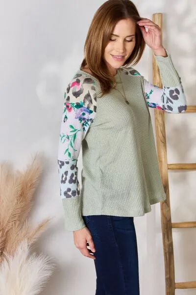 Hazel Blues® |  Hailey & Co Printed Round Neck Blouse