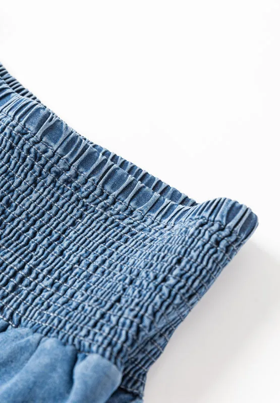 Hazel Blues® |  Smocked Wide Leg Jeans