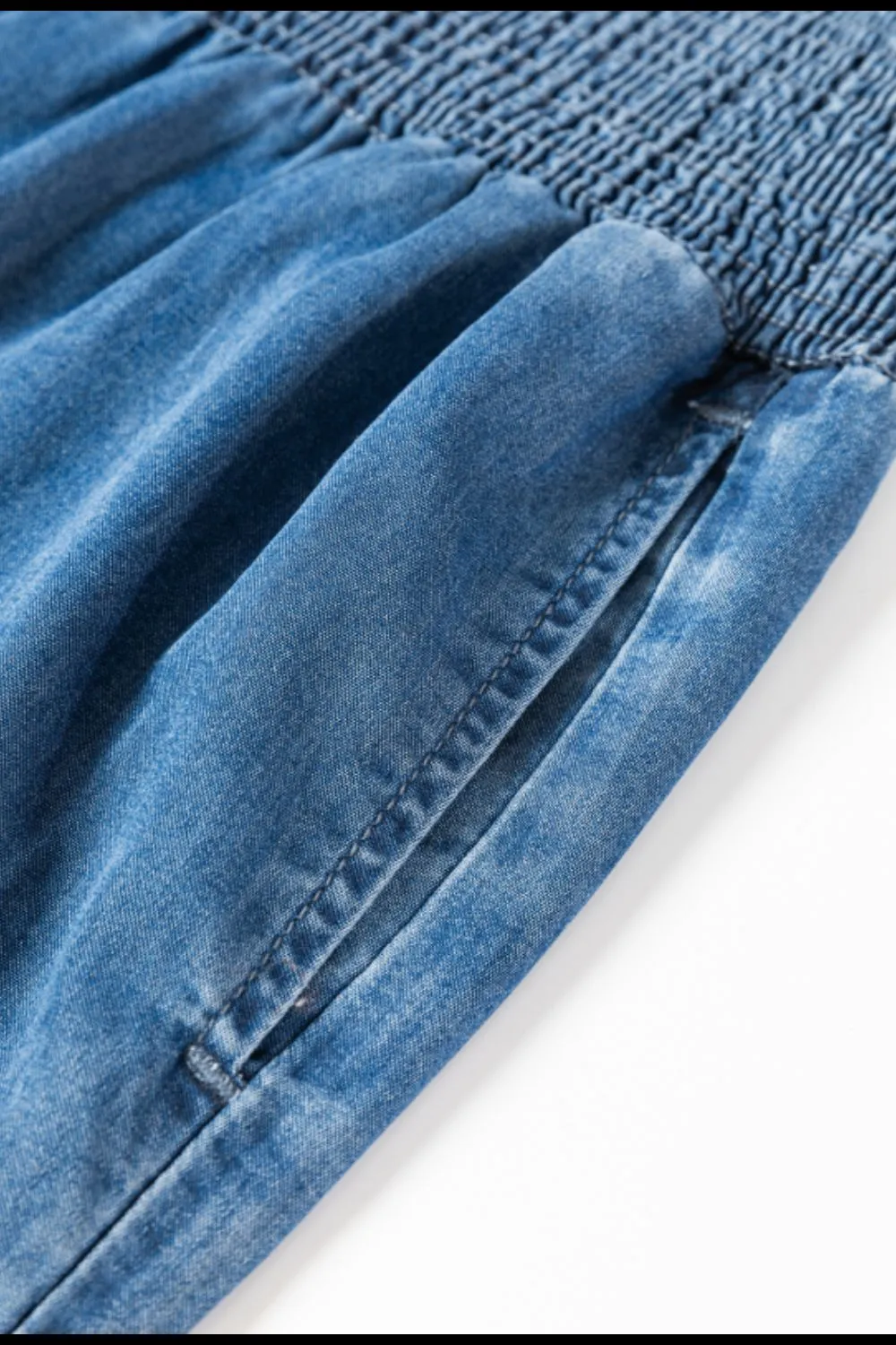 Hazel Blues® |  Smocked Wide Leg Jeans