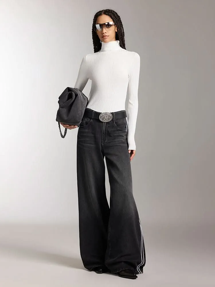 High Collar Slim Fit Knit Top
