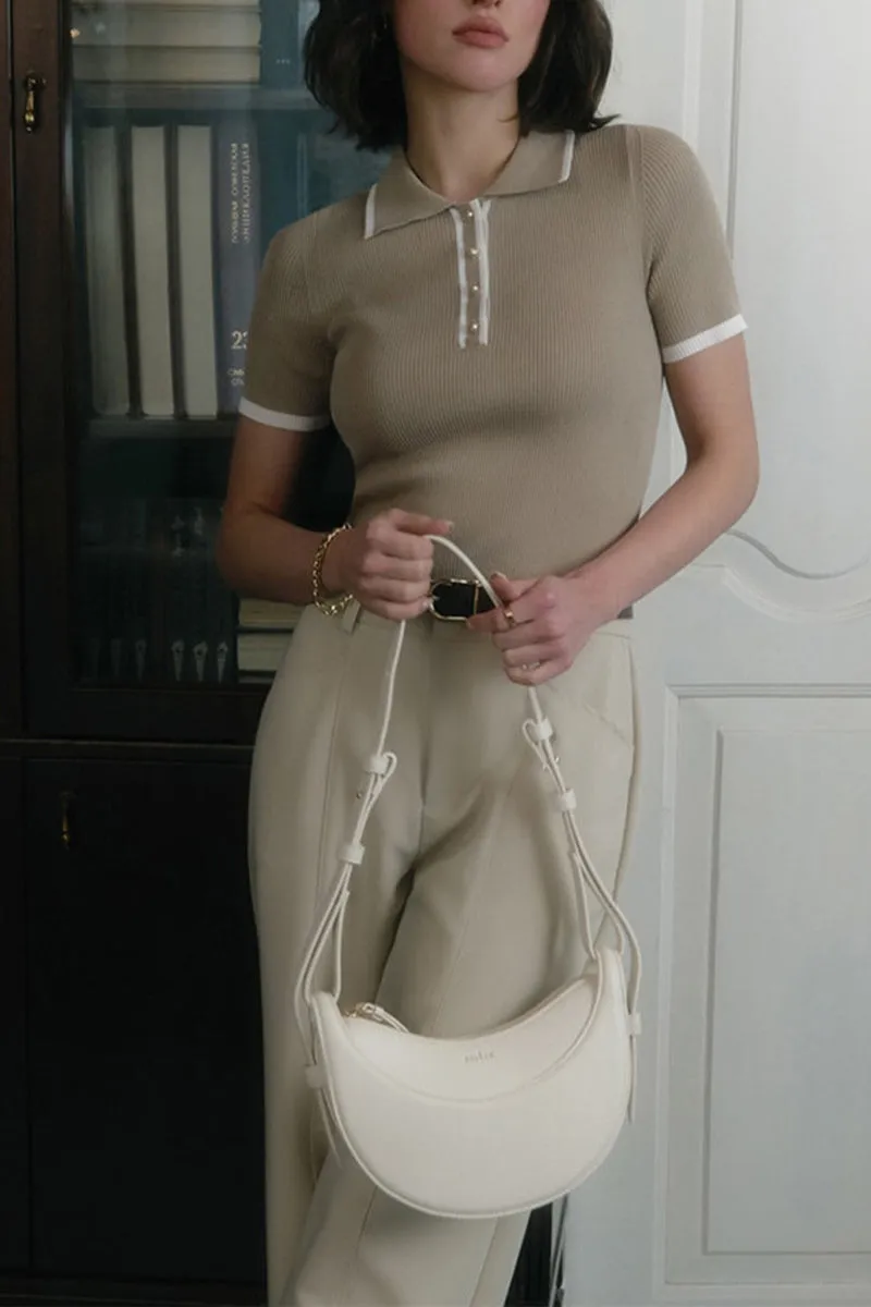 HTP1150 Collared Rib-Knit Sweater