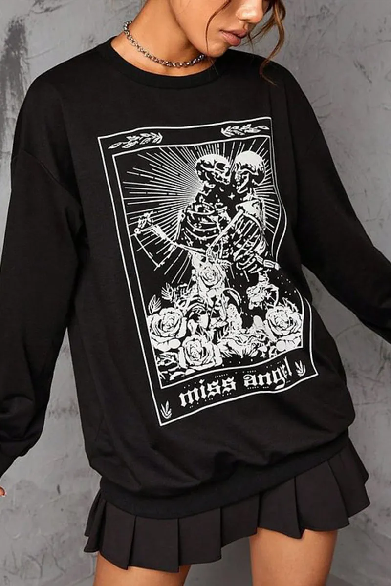 HTS1397 Rebel Soul Graphic Sweatshirt Top